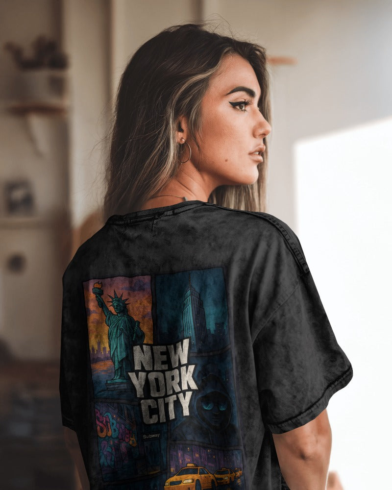 OVERSIZE WASHED T-SHIRTS BACK PRINT ONLY