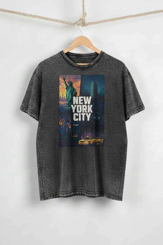 Oversize Washed T-Shirt NEW YORK