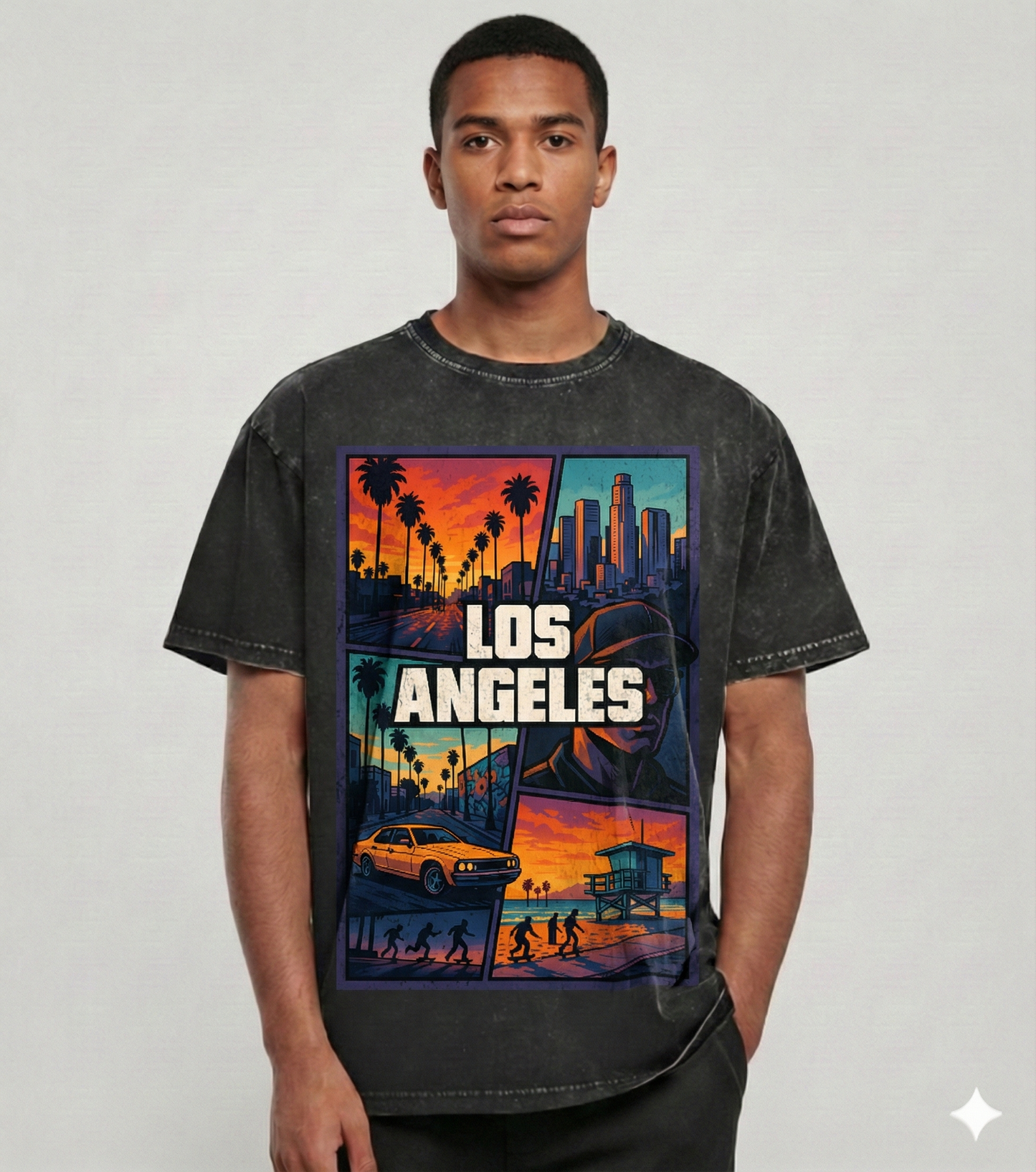 Oversize Washed T-Shirt LA unisex