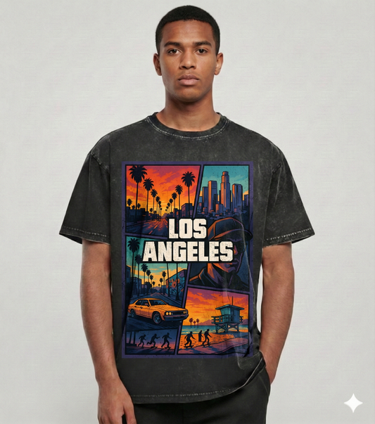 Oversize Washed T-Shirt LA unisex