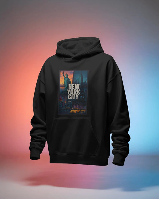 Oversize Hoodie Ohne Kordel NEW YORK [front print]