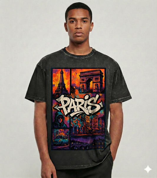 Oversized Washed T-Shirt Paris