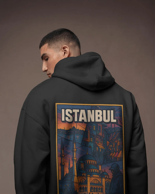 Oversized Hoodie Without Drawstring Istanbul Backprint